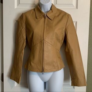 Newport News Leather Jacket Size 8 Tan Camel Brown